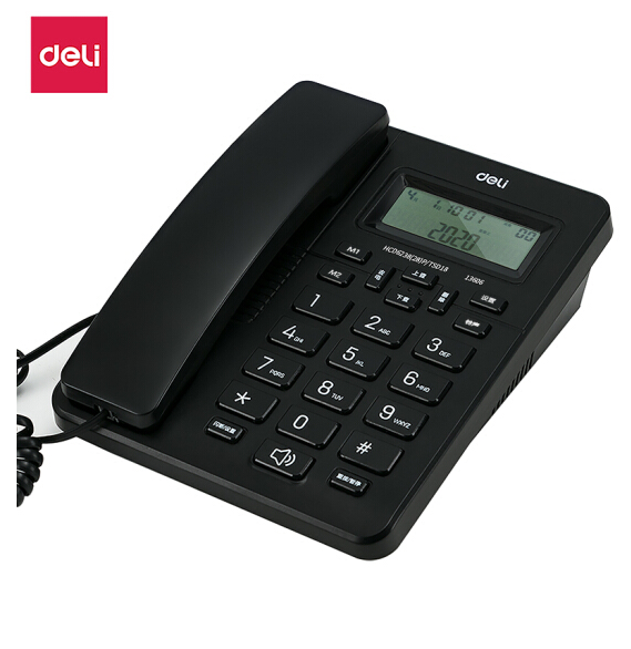 得力（deli)13606 电话机座机  来去电查询 可接分机 黑白可选 默认黑色 230220152259
